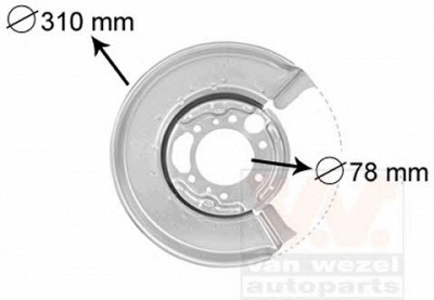 VAN WEZEL 3075374 -  Отражатель, диск тормозного механизма